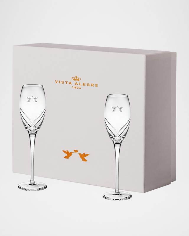 In Love Flute Glasses, Set of 2